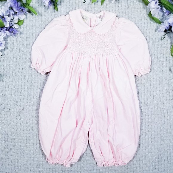 Heirlooms by Polly Flinders Other - 2/$24 Heirloom pink corduroy smocked floral romper